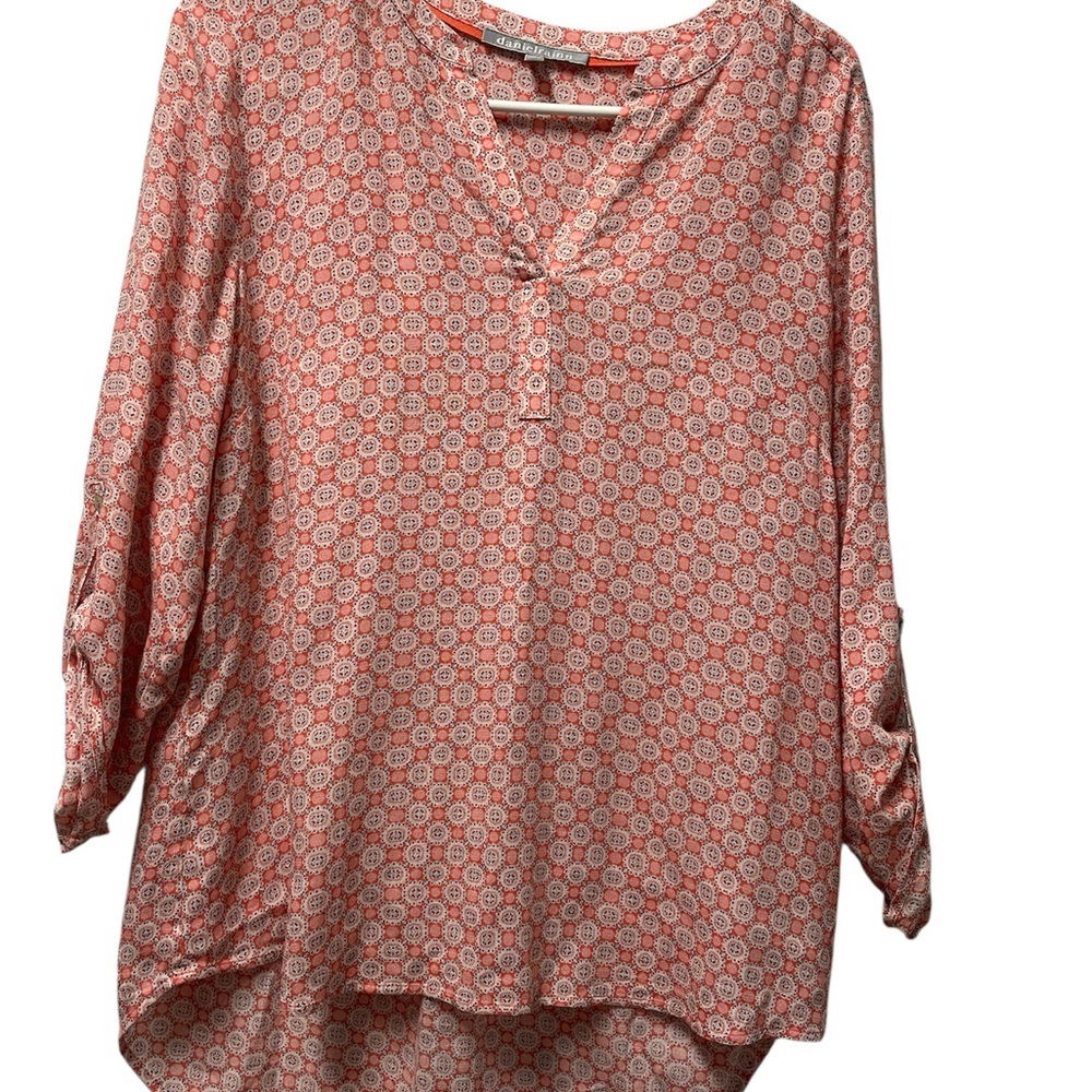 Floral Print Women's Top Peach Color, M, Daniel Rainn